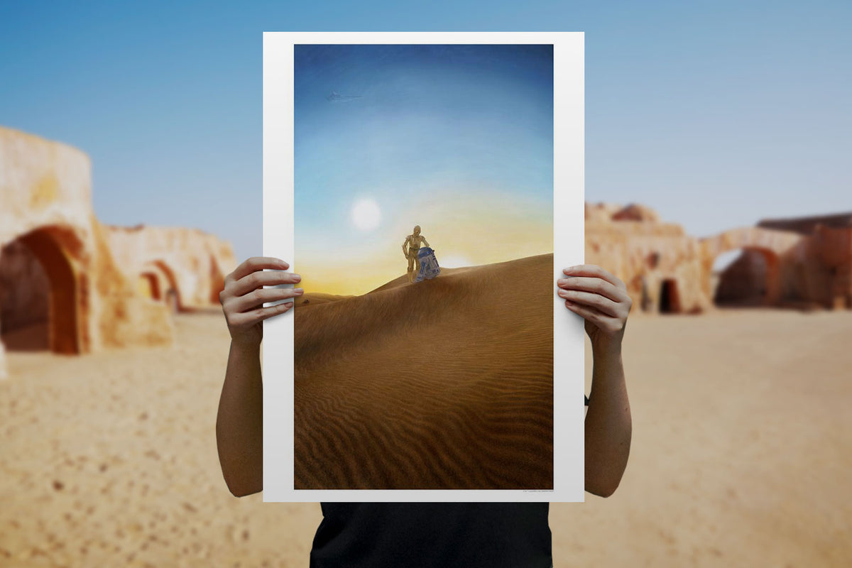 Carrying Hope Star Wars C-3PO R2-D2 (Art Print)