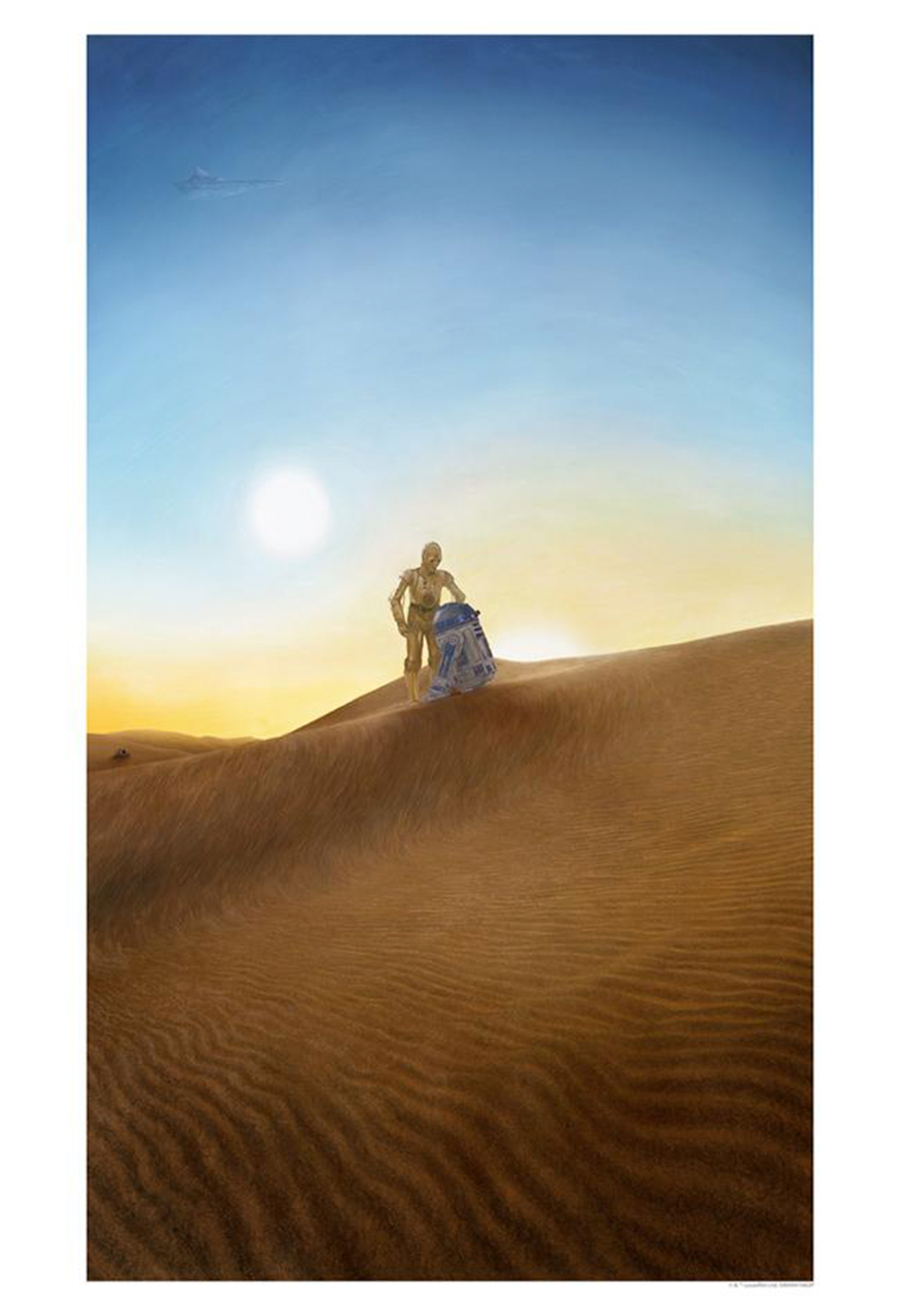 Carrying Hope Star Wars C-3PO R2-D2 (Art Print)