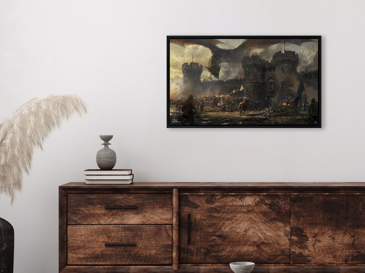 Castle Defence Greg Rutkowski Dragon (Art Print)