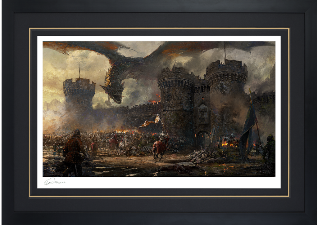Castle Defence Greg Rutkowski Dragon (Art Print)