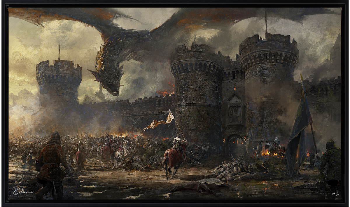 Castle Defence Greg Rutkowski Dragon (Art Print)