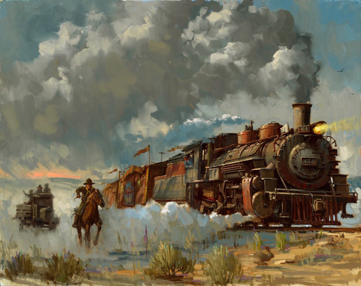 Chasing the Iron Horse Indiana Jones (Art Print)