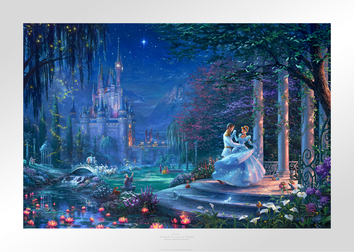 Cinderella Dancing in the Starlight Disney & Pixar Cinderella Prince Charming (Art Print)