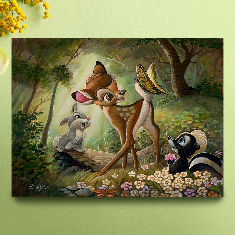 Bambi's First Butterfly Disney (Art Print)