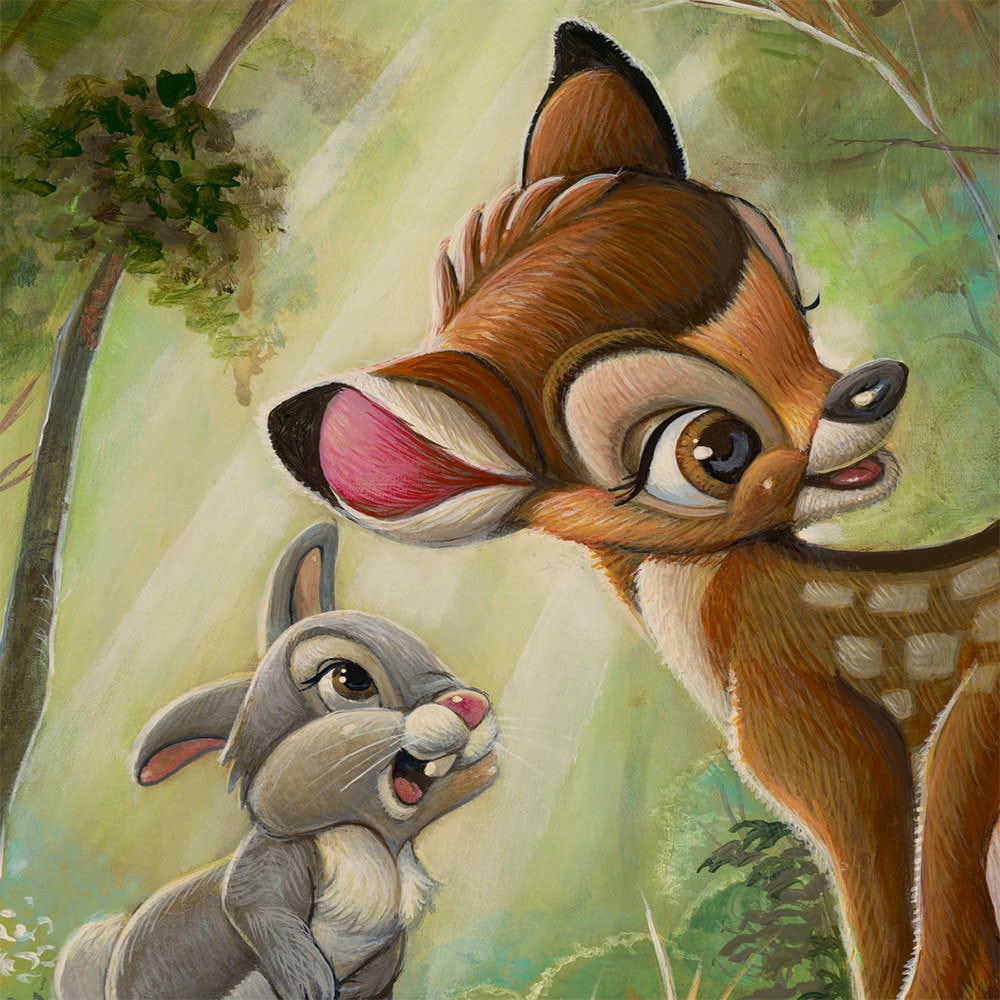 Bambi's First Butterfly Disney (Art Print)