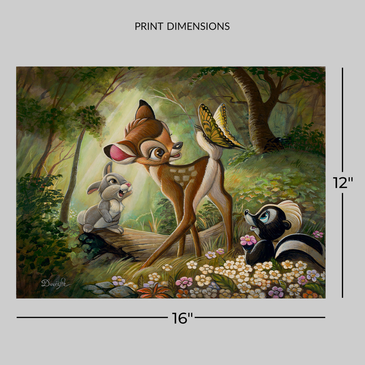Bambi's First Butterfly Disney (Art Print)