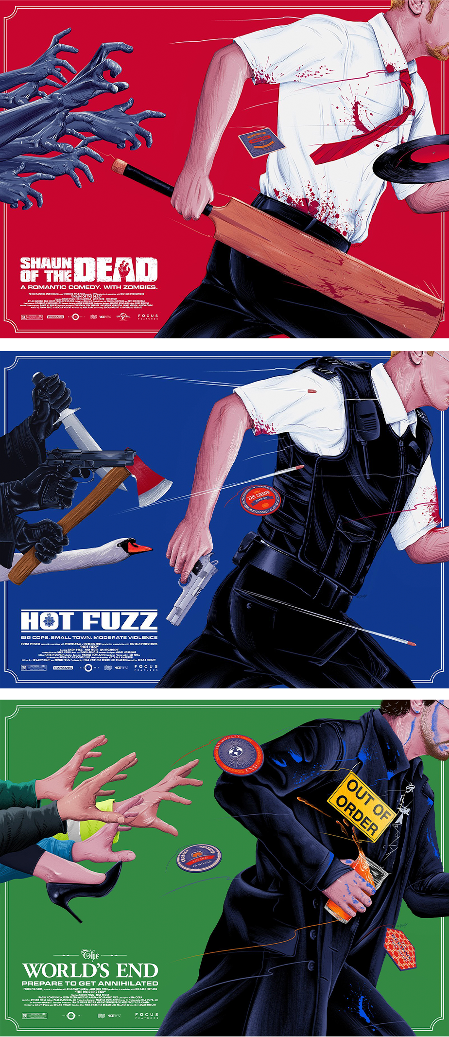 Cornetto Trilogy Set #2 Nicholas Angel Andy Knightley (Art Print)