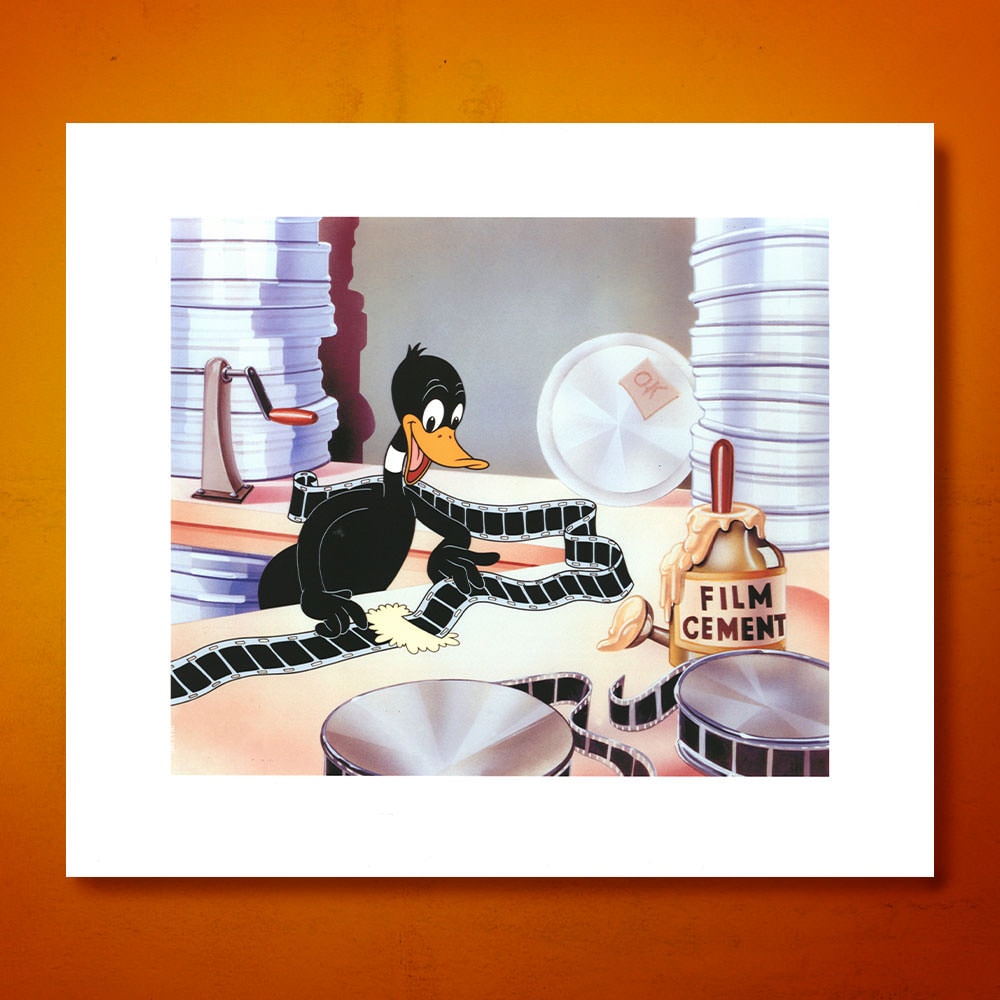 Daffy Film Editor Looney Tunes Daffy Duck (Art Print)