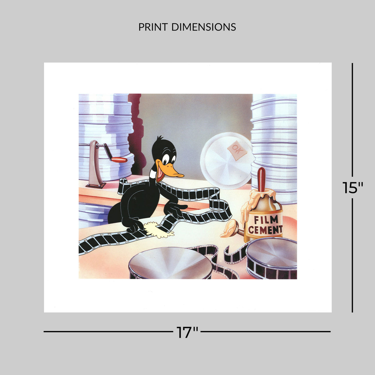 Daffy Film Editor Looney Tunes Daffy Duck (Art Print)