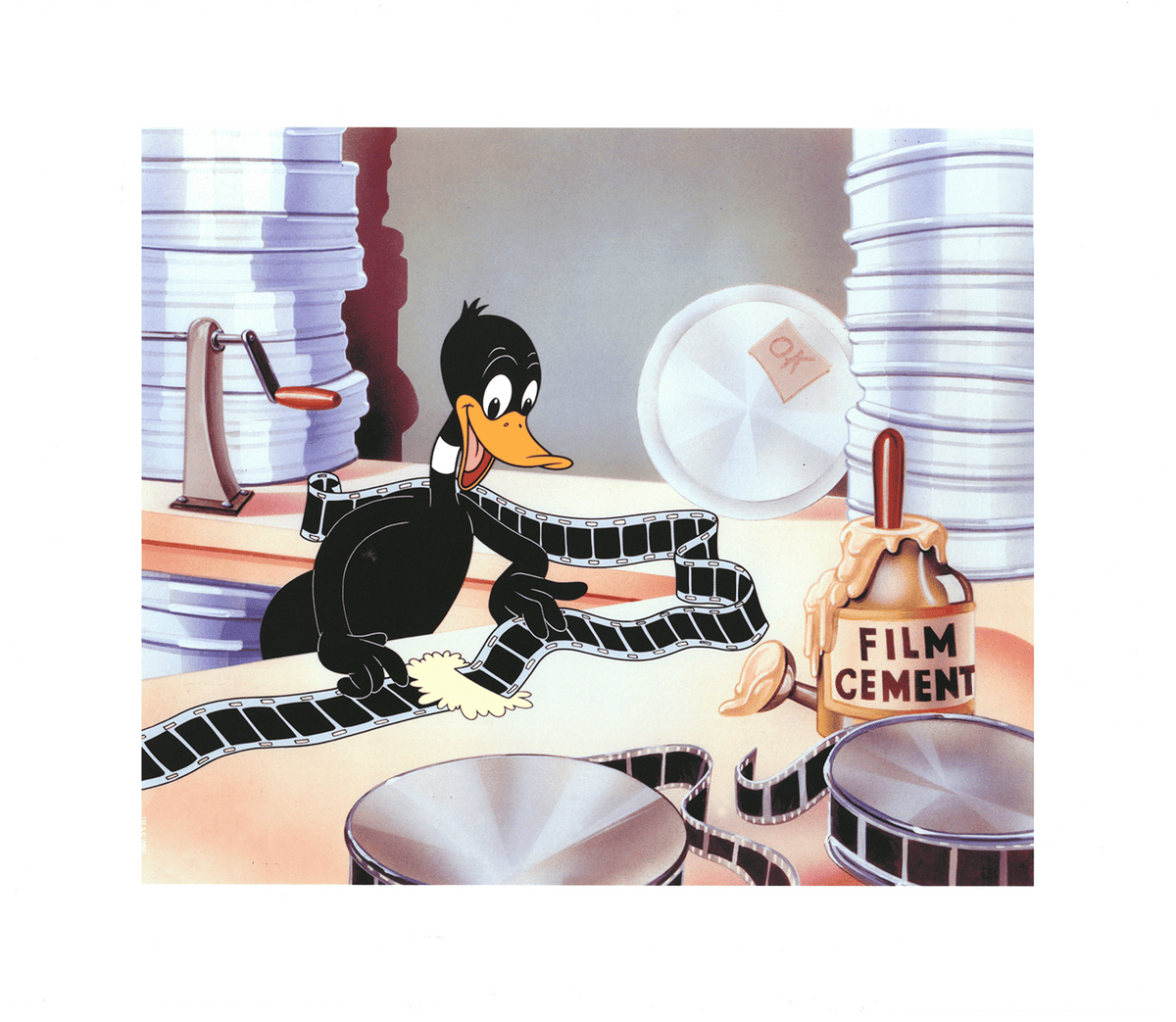 Daffy Film Editor Looney Tunes Daffy Duck (Art Print)