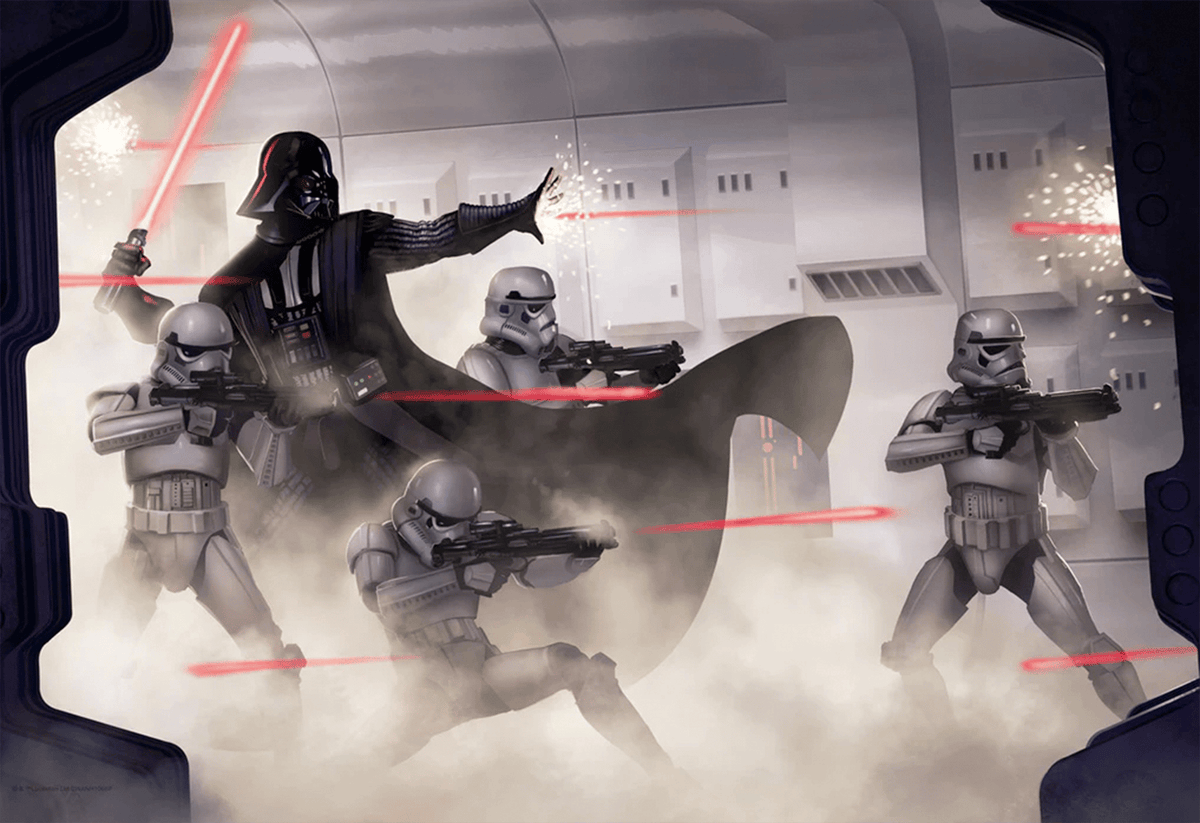 Dark Entrance Star Wars Darth Vader Stormtrooper (Art Print)