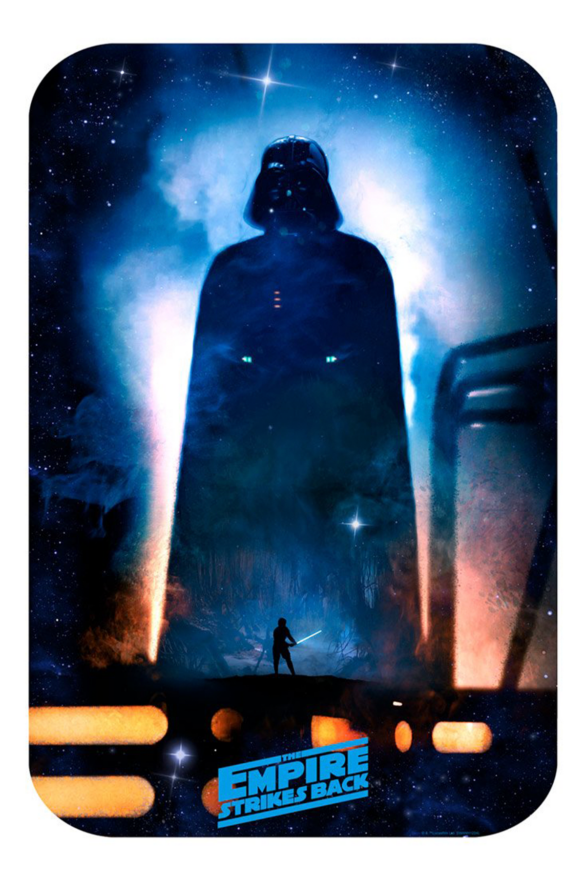 Dark Night Star Wars Darth Vader Luke Skywalker (Art Print)