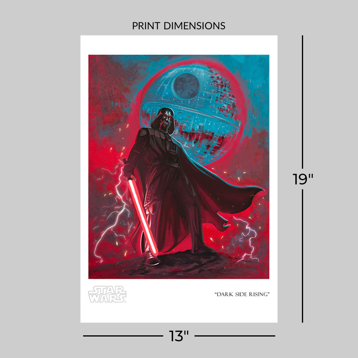 Dark Side Rising Star Wars Darth Vader (Art Print)
