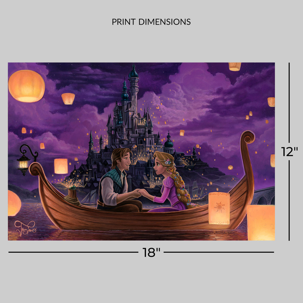 Festival of Lights Disney Rapunzel (Art Print)