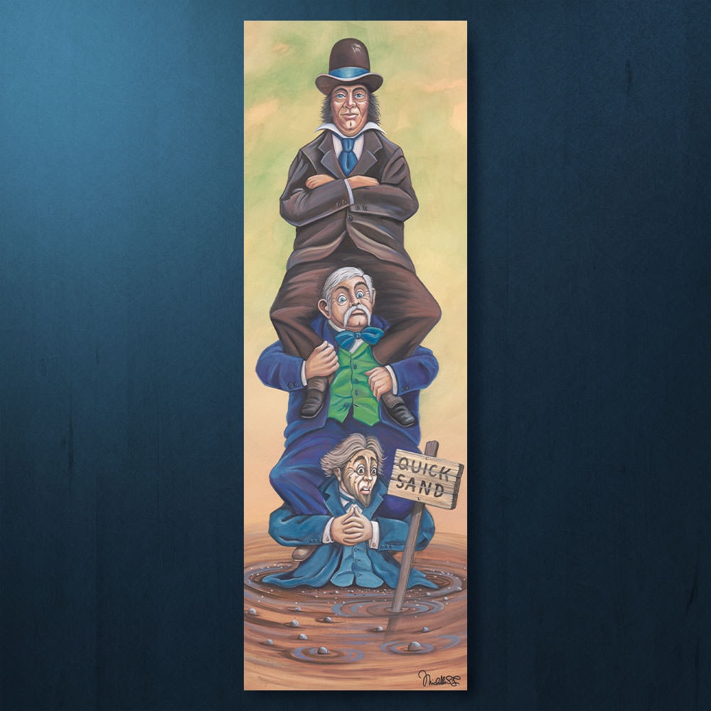 Stretching Portrait: The Quicksand Men Disney (Art Print)