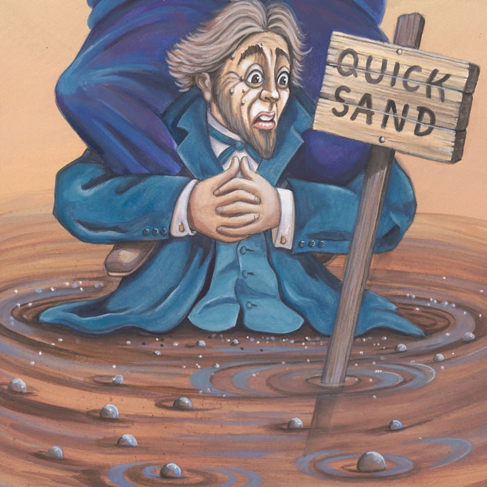 Stretching Portrait: The Quicksand Men Disney (Art Print)