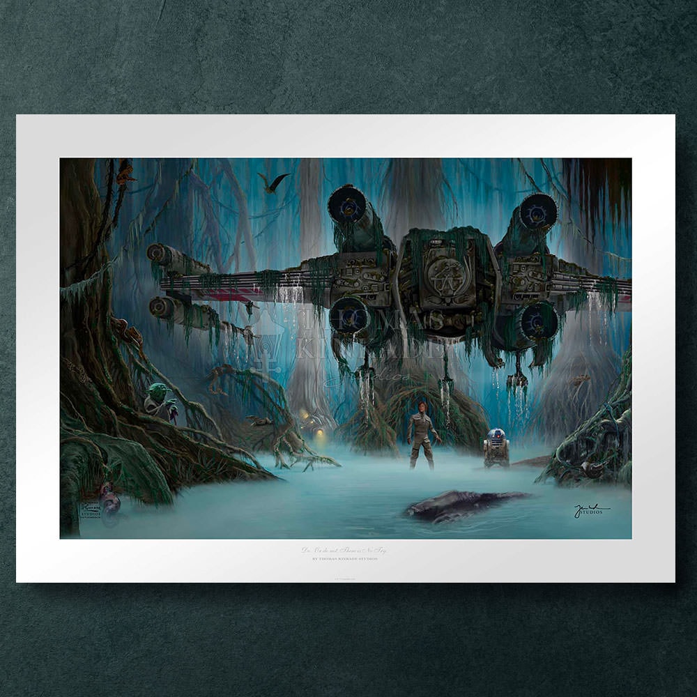 Do. Or do not. There is no try. Star Wars Luke Skywalker R2-D2 Yoda (Art Print)