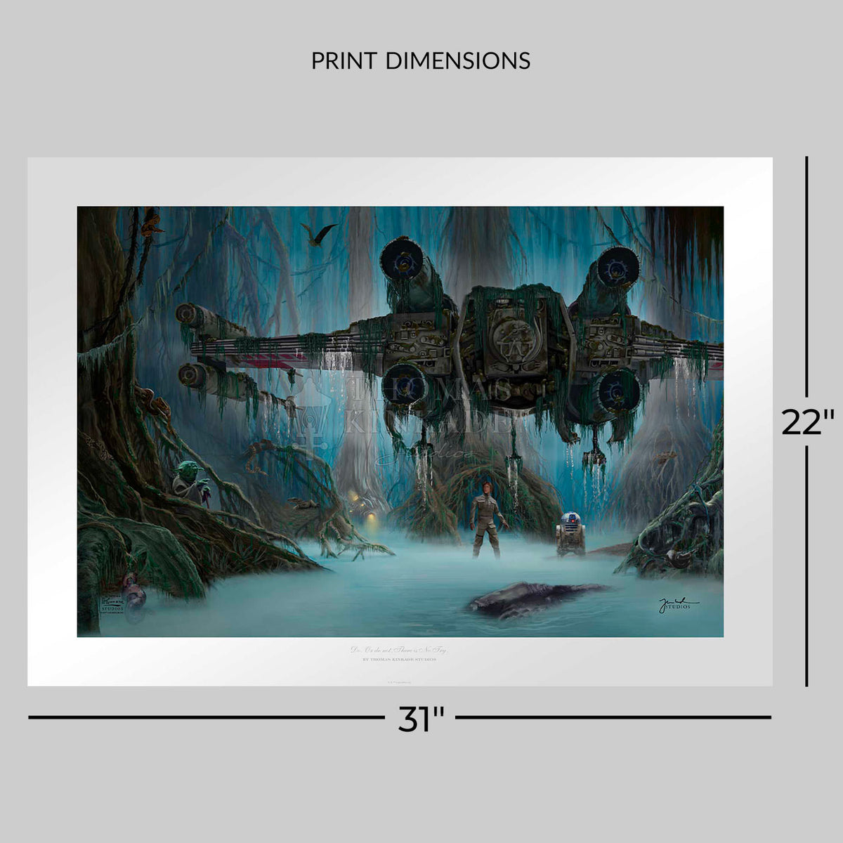 Do. Or do not. There is no try. Star Wars Luke Skywalker R2-D2 Yoda (Art Print)