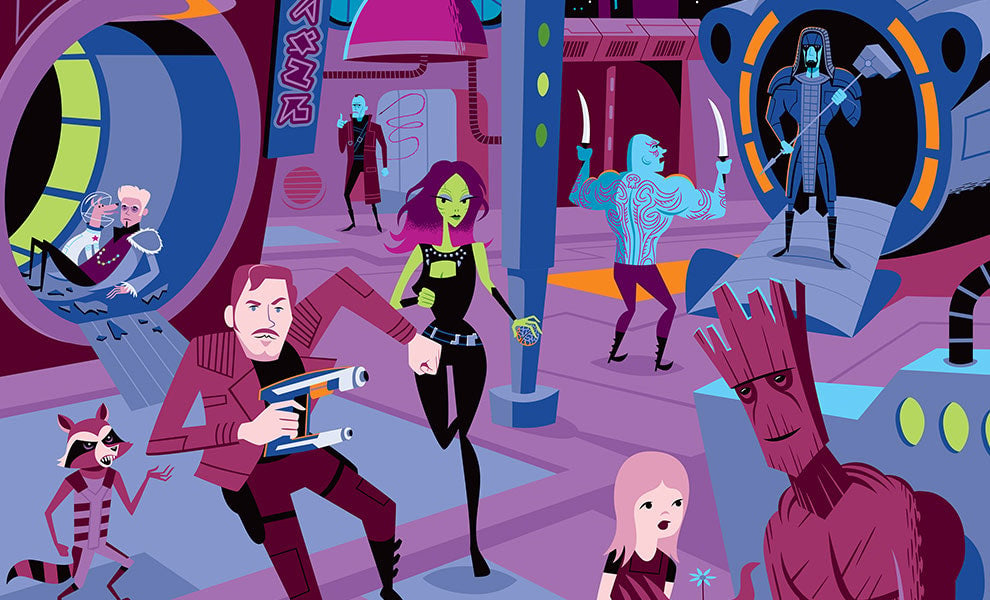 Downtown Knowhere Marvel Guardians of the Galaxy (Art Print)
