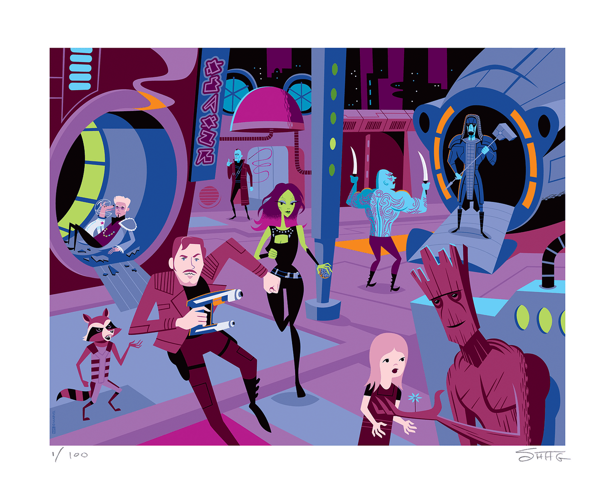 Downtown Knowhere Marvel Guardians of the Galaxy (Art Print)