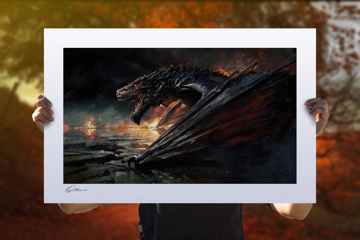 Dragon Cave 2 Greg Rutkowski (Art Print)