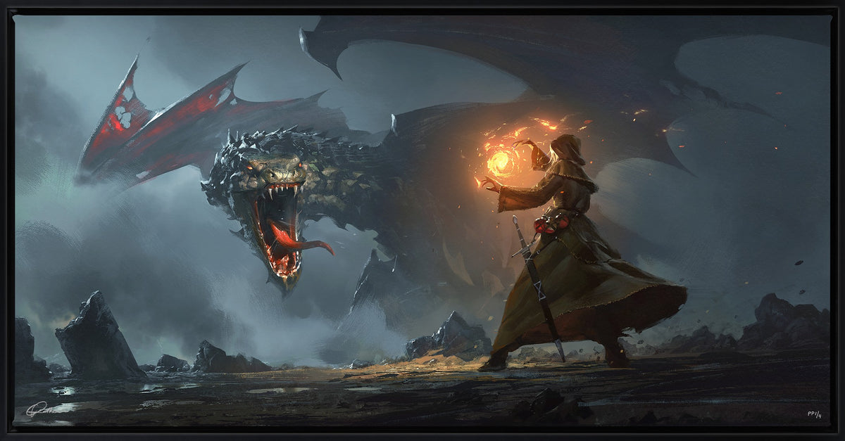 Dragon's Cave Greg Rutkowski (Art Print)
