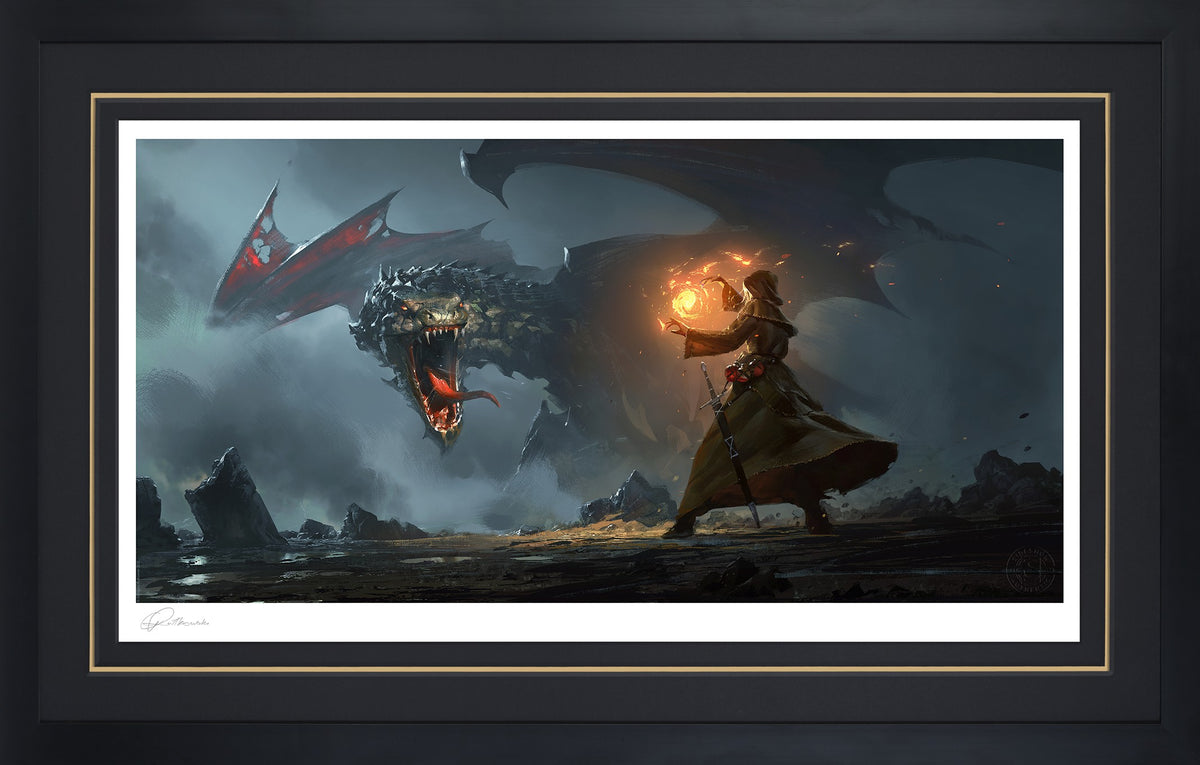 Dragon's Cave Greg Rutkowski (Art Print)