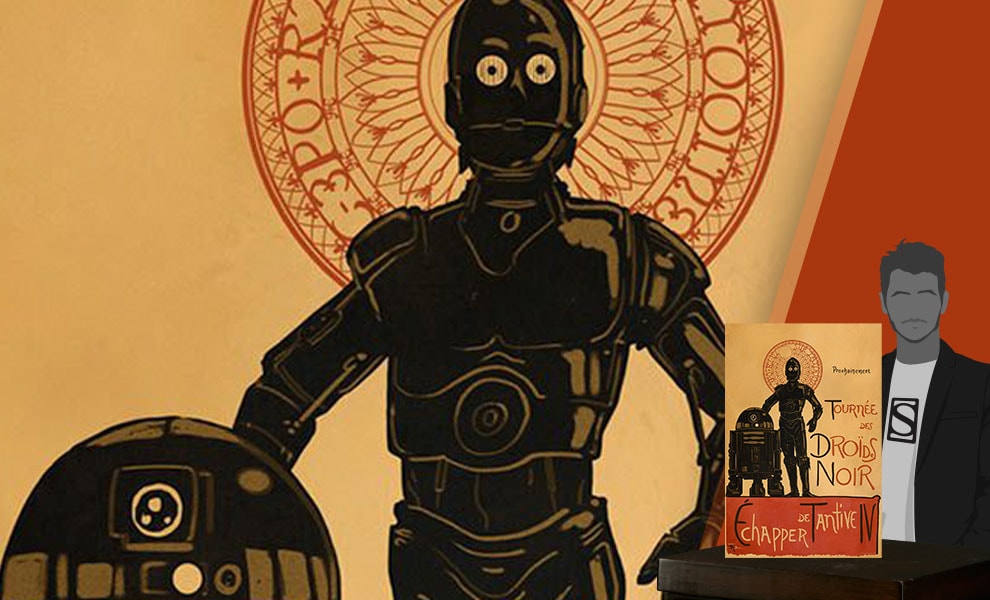 Droides Noir (Large) Star Wars C-3PO R2-D2 (Art Print)