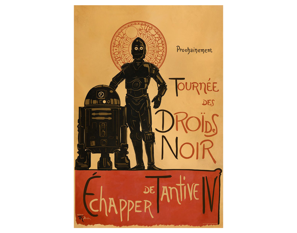 Droides Noir (Large) Star Wars C-3PO R2-D2 (Art Print)