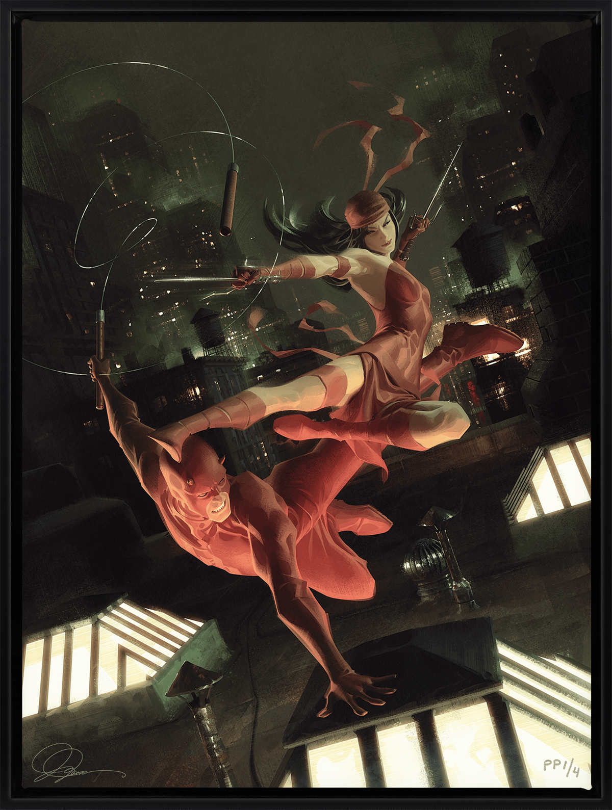 Elektra & Daredevil Marvel Daredevil Elektra (Art Print)