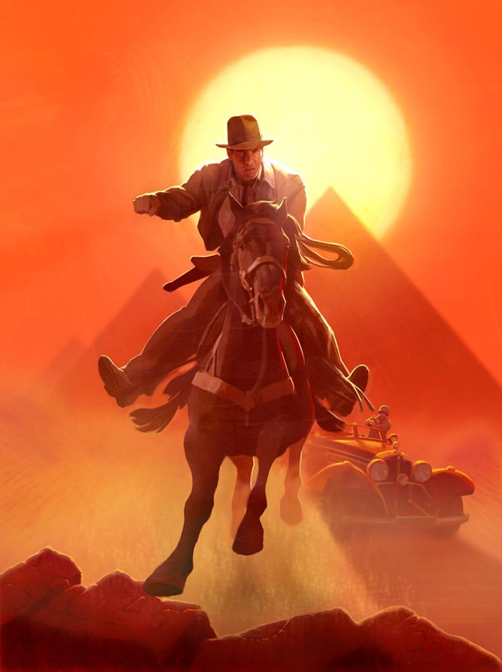 Escape from Atens Tomb Indiana Jones (Art Print)
