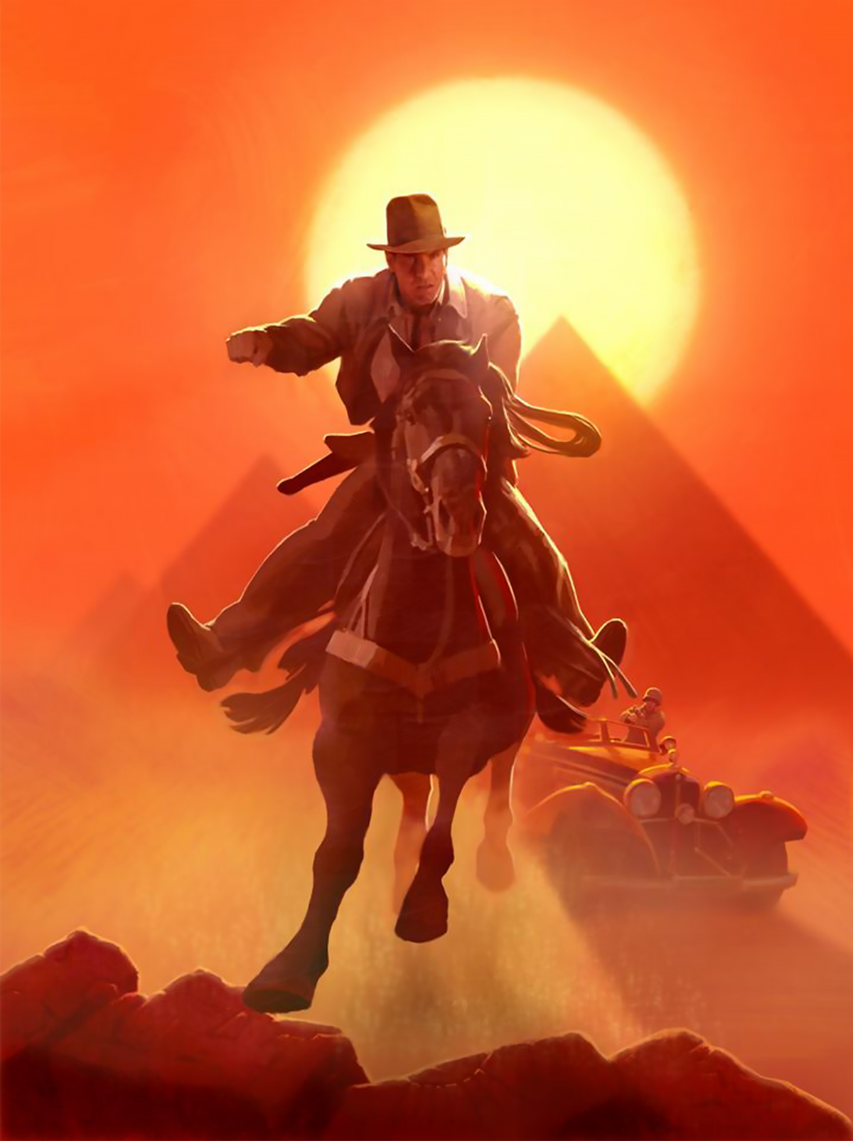 Escape from Atens Tomb Indiana Jones (Art Print)