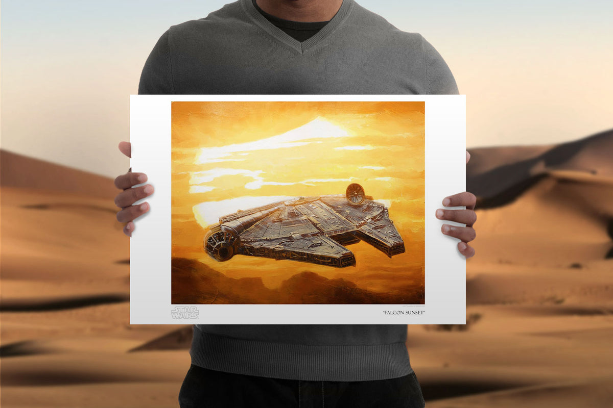 Falcon Sunset Star Wars Millennium Falcon (Art Print)