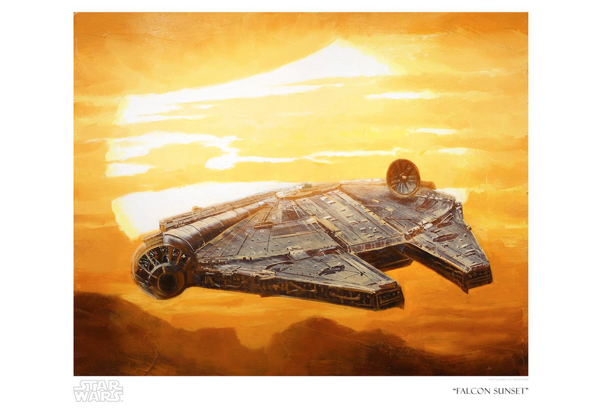 Falcon Sunset Star Wars Millennium Falcon (Art Print)