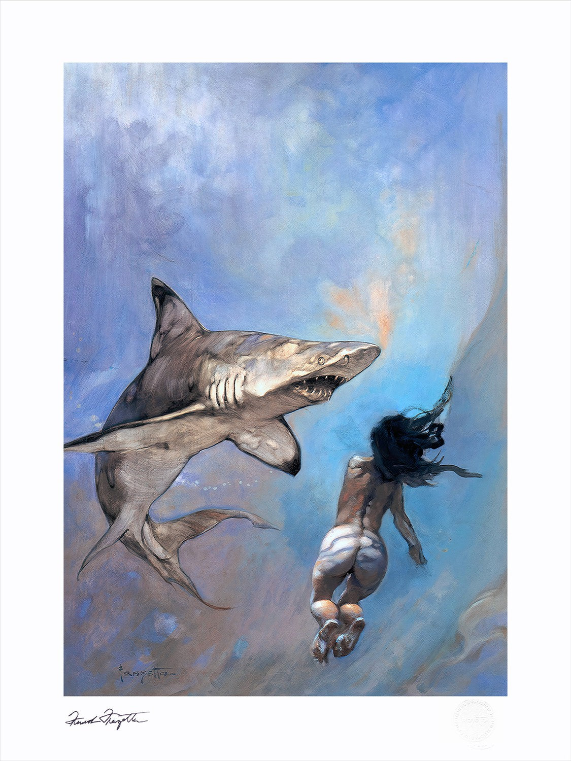 A Requiem for Sharks Frank Frazetta (Art Print)