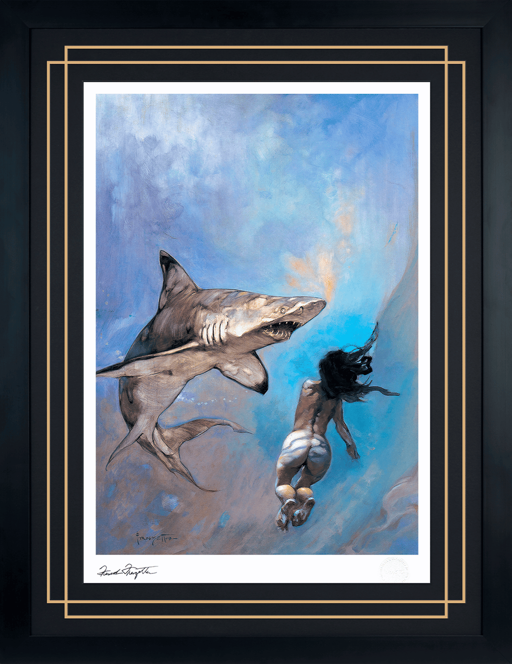 A Requiem for Sharks Frank Frazetta (Art Print)