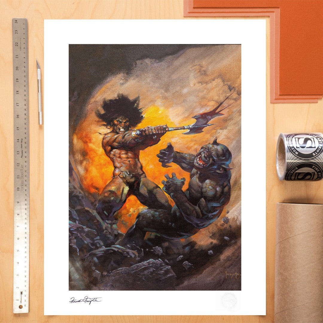 Barbarian with an Axe Frank Frazetta The Barbarian (Art Print)
