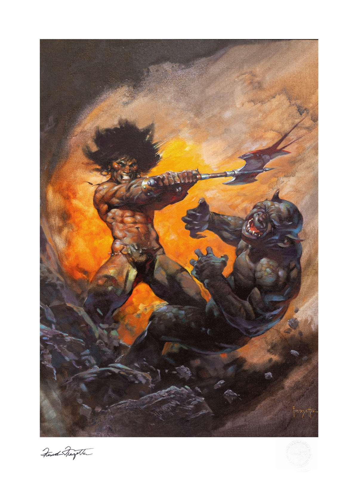 Barbarian with an Axe Frank Frazetta The Barbarian (Art Print)