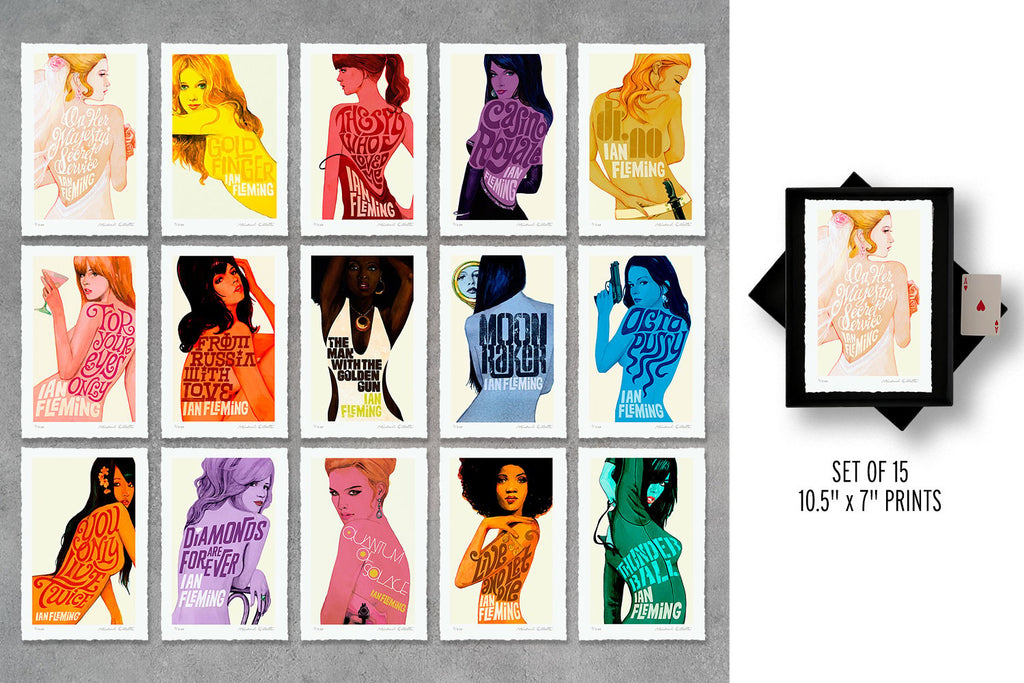 James Bond Book Cover Boxed Set Ian Fleming James Bond (Art Print)