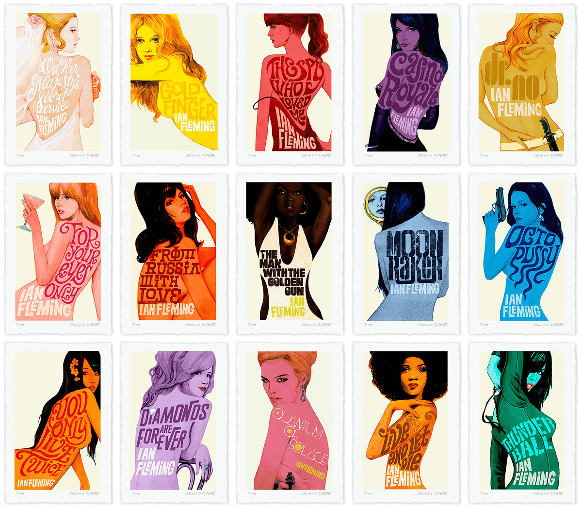 James Bond Book Cover Boxed Set Ian Fleming James Bond (Art Print)