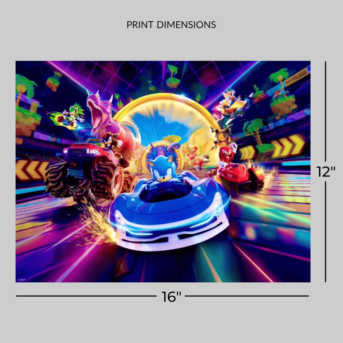 Sonic Racing: CrossWorlds Official Key-Art (Holographic Foil) Sonic the Hedgehog (Art Print)