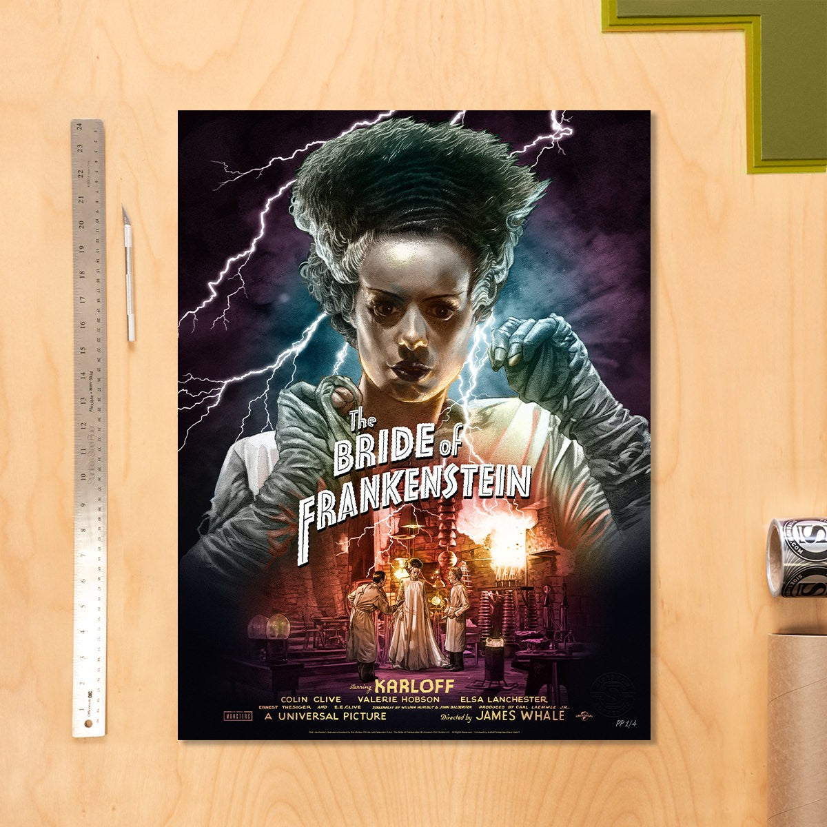Bride of Frankenstein (Silver Screen) Universal Monsters (Movie Poster)