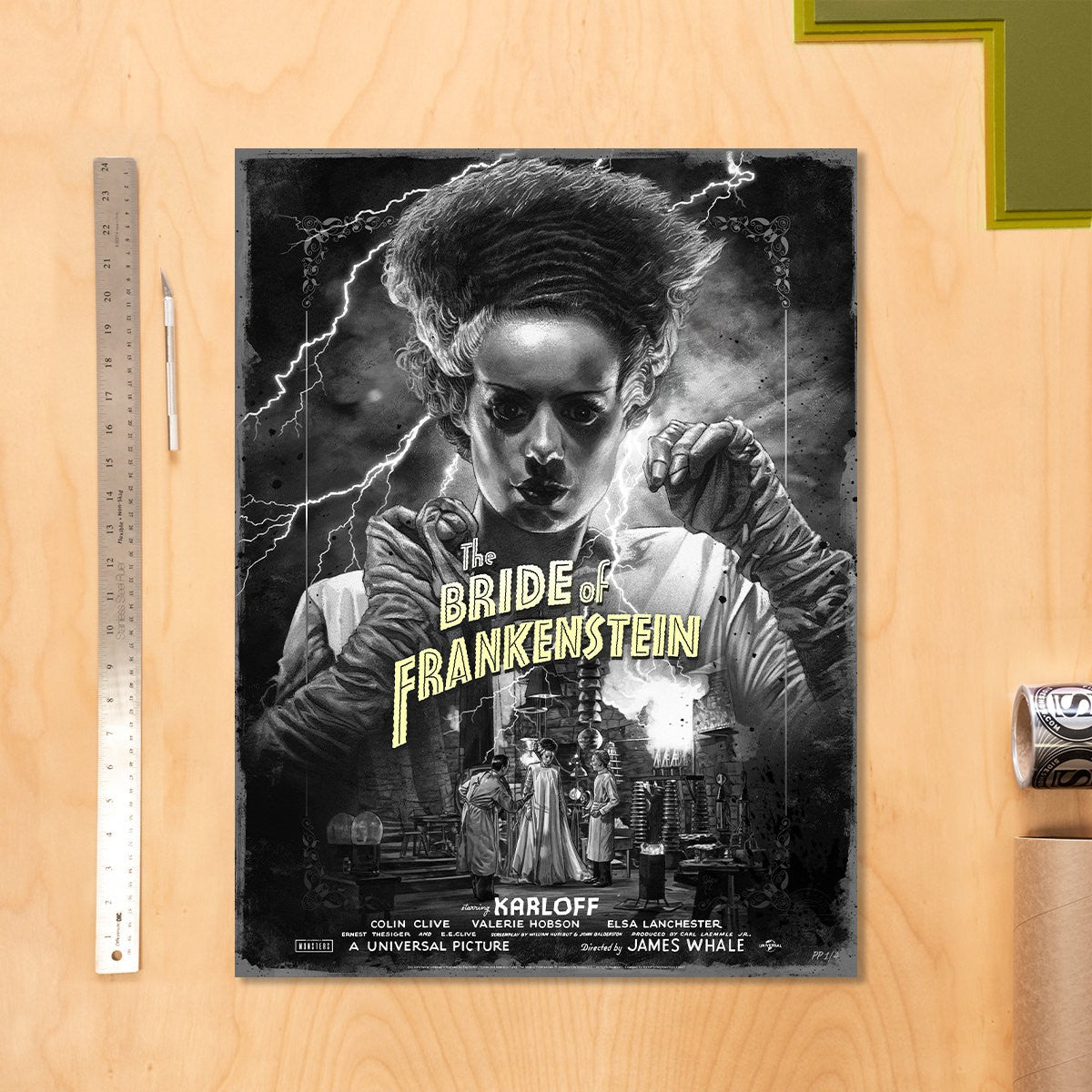 Bride of Frankenstein (Silver Screen) Universal Monsters (Movie Poster)