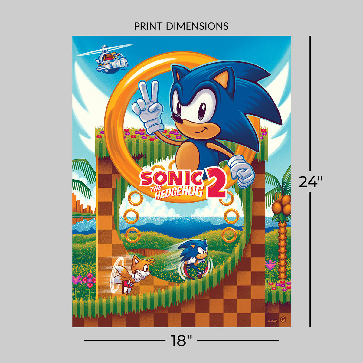 Sonic 2 Sonic the Hedgehog (Art Print)