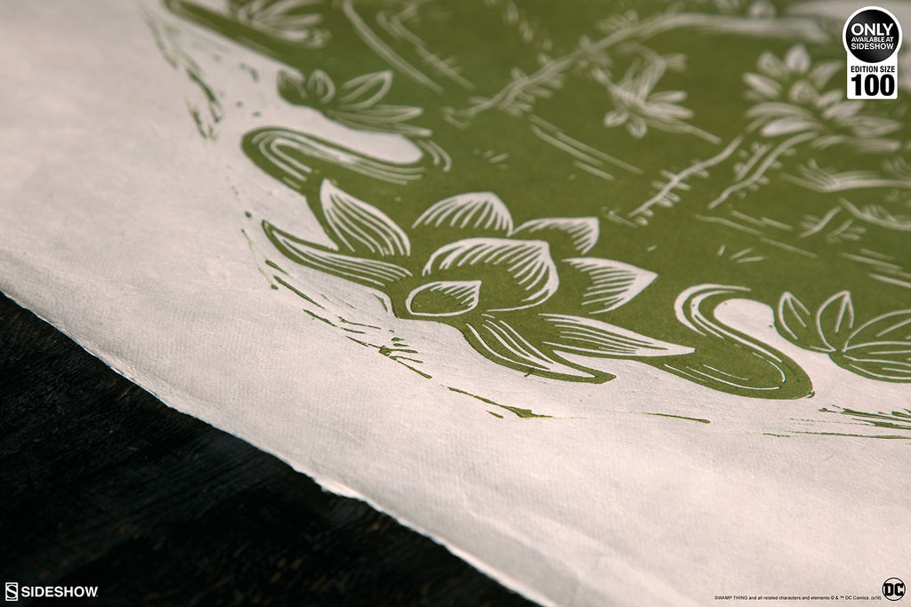Swamp Thing Linocut on Lokta Paper DC (Art Print)