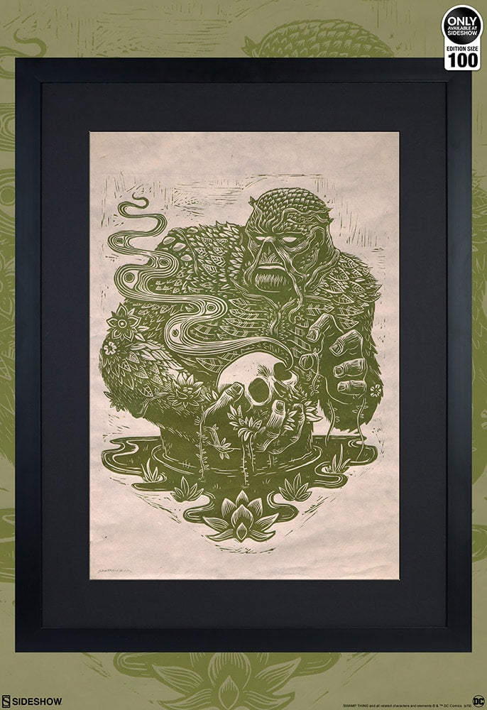 Swamp Thing Linocut on Lokta Paper DC (Art Print)