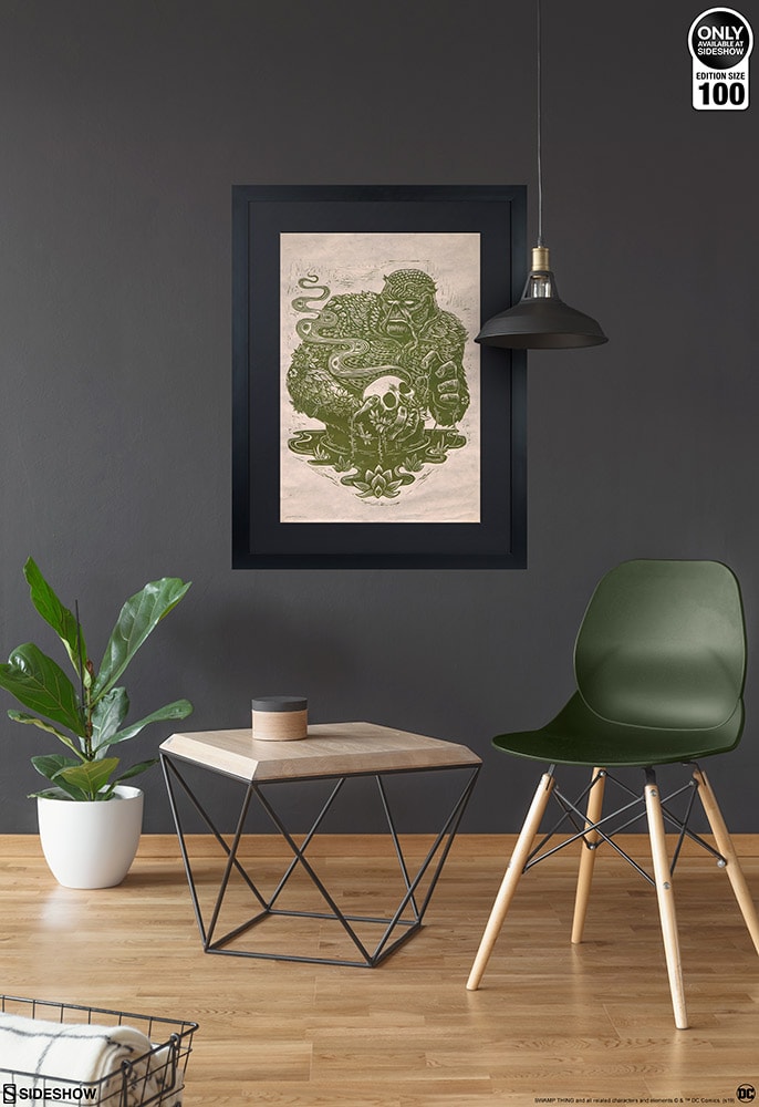 Swamp Thing Linocut on Lokta Paper DC (Art Print)
