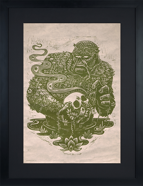 Swamp Thing Linocut on Lokta Paper DC (Art Print)