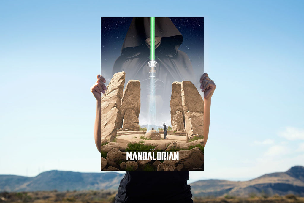 The Call of the Jedi Star Wars Luke Skywalker The Mandalorian (Art Print)
