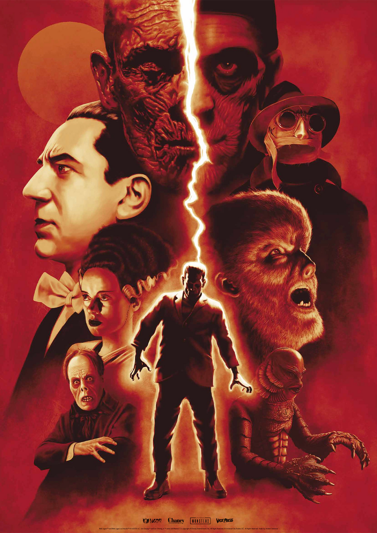 Universal Monsters Variant Dracula Frankenstein (Art Print)